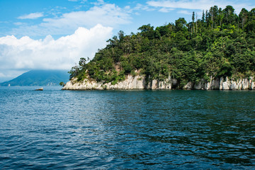 Obraz premium Chikubushima Island in Lake Biwa, Shiga Prefecture, Japan
