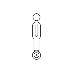 Person riding hoverboard icon. Self-balancing vehicle symbol modern, simple, vector, icon for website design, mobile app, ui. Vector Illustration