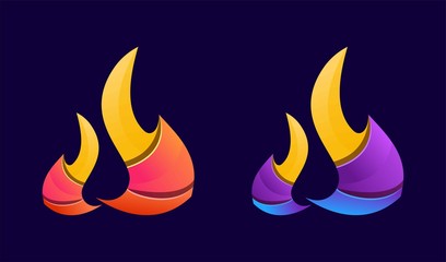 Fire logo colorful with modern concept