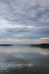 Fototapeta na wymiar Danube river in late afternoon,Zemun,Serbia 