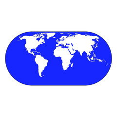 Flat icon of the globe. Banner Earth symbol. Map.