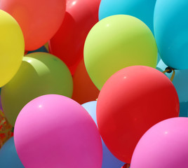 balloons inflated with helium gas to cheer up the parties