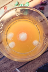Fresh and cold orange juice