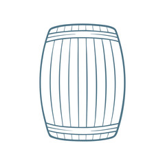 Barrel. Barrel hand drawn vector illustration. Outline wooden barrel side view. Part of set.