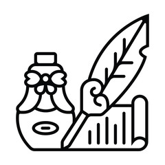 Ink with pen flat vector icon