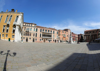 square called Campo Saint Stefano in Venice without people becau