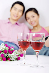 Couple celebrating anniversary.