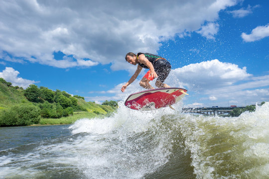 wakesurfing