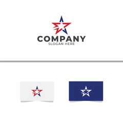 Obraz na płótnie Canvas Star Arrow Logo Design Vector Template