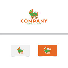 Baby Trolley Logo Design Template