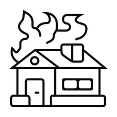 House On Fire Icon - Illustration