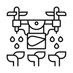 Agriculture technology, smart farming, plant stem and flying drone