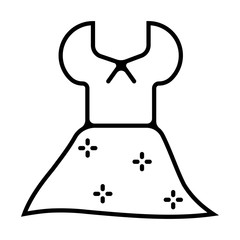 Bridal dress line icon vector