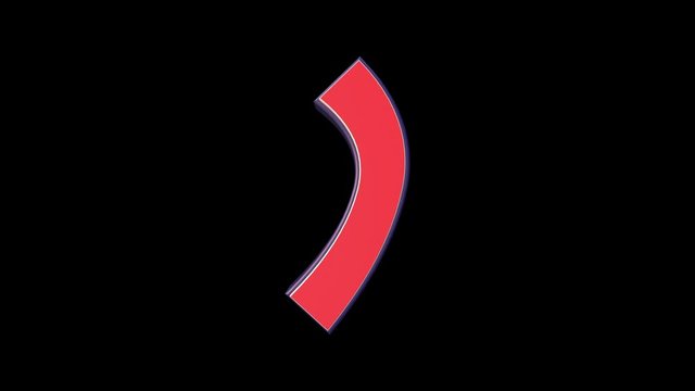 Close Brackets Alphabetical Comic Symbol, with Alpha Matte, Loop, 4k
