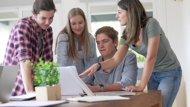 Young people in co-working space