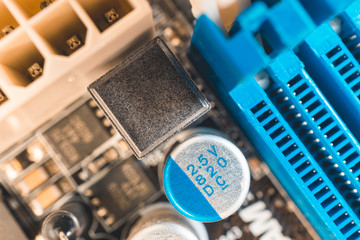 close up of a computer motherboard