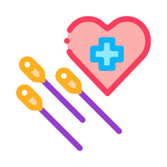 Obraz premium acupuncture for heart work icon vector outline illustration