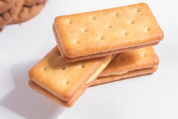 Sandwich biscuit with selective focus