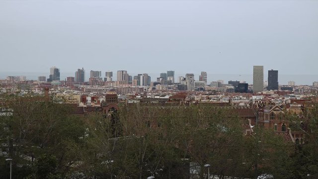 Atardecer en Barcelona, diagonal Mar