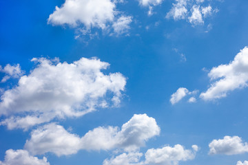 Naklejka na ściany i meble fluffy cloud in the blue sky, nature background concept
