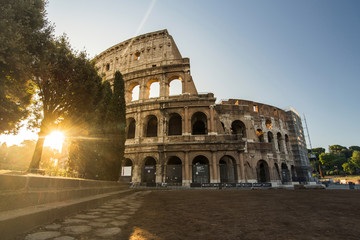 Fototapeta na wymiar Coliseum at sunrise, Rome, Italy