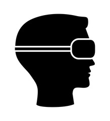 Virtual reality headset icon vector illustraion isolated on white