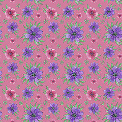 Hand painted watercolor floral pattern