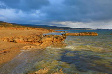 Sea shore on Akamas peninsula in Cyprus