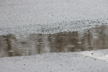 rain on the asphalt