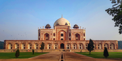 Humayun's Tomb beautiful old Mughal architecture  monument in Delhi India - obrazy, fototapety, plakaty