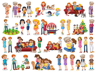 Fototapeta premium Set of family member character