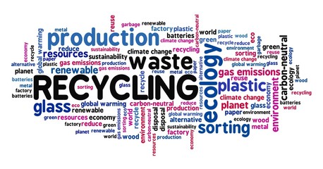 Fototapeta premium Recycling text concept