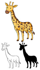 Set of giraffe cartoon