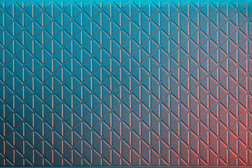 Texture turquoise and pink perforated metal, background