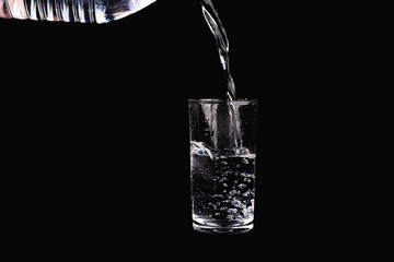 water pouring into glass