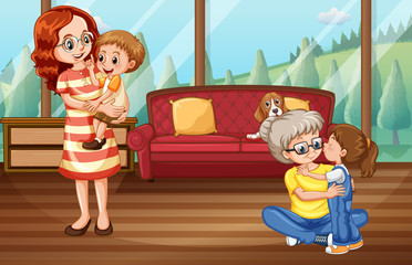 Obraz na płótnie Canvas Happy family at home