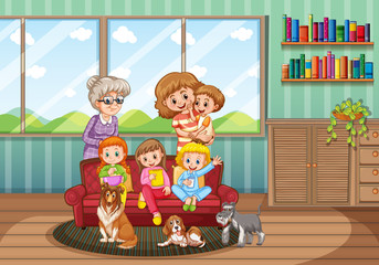 Obraz na płótnie Canvas Happy family at home
