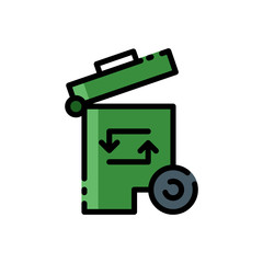 recycle bins fill outline icon