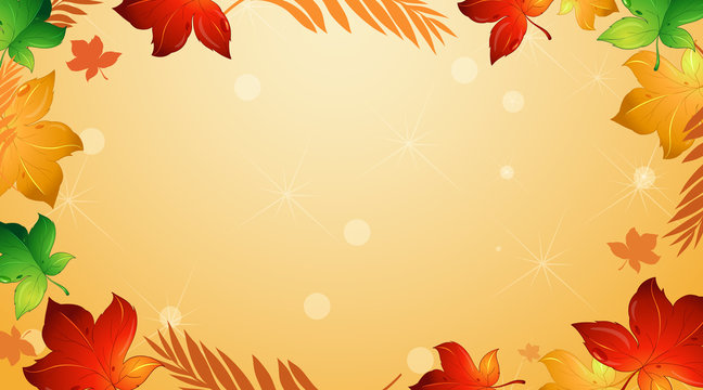 Background design template with red leaves