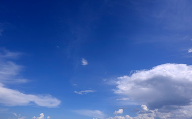 Beautiful and amazing clouds on a bright Sunny day in a blue sky