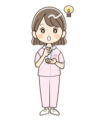 女性、看護師、閃き