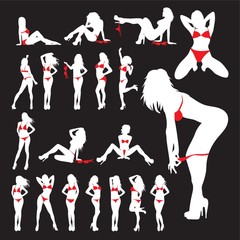 set of hot woman icons