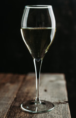 White wine on the rustic background. Selective focus. Shallow depth of field.