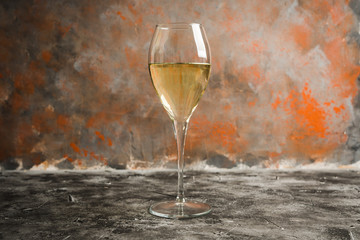 White wine on the rustic background. Selective focus. Shallow depth of field.