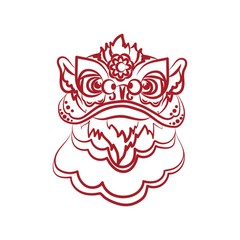 Naklejka premium Lion dance head