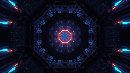 Futuristic cylinder sewer bursting with energy and neon light flashing, motion graphic of VJ loops, 3D, motion graphic