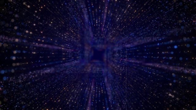 Concept of digital, Data center, Motion Graphic with particle grid. Futuristic big data visualization and hi-tech background.