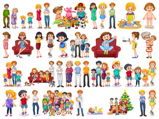 Fototapeta premium Group of family member characters