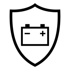 Autobatterie und Schild