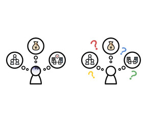 Obraz premium 経営者の悩みイラスト／開業／心配／イラスト